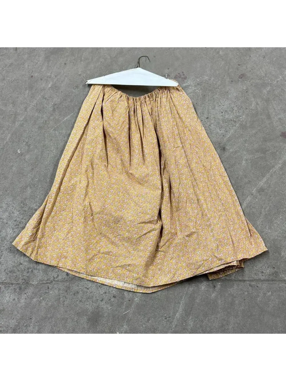 Vintage Film Costume 50s Does Victorian Western Style Prairie Maxi Skirt Yellow